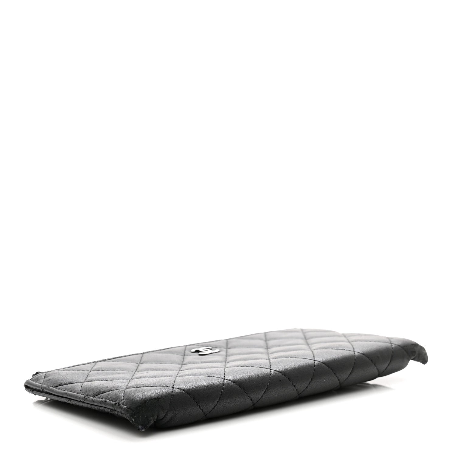 Chanel Lambskin Quilted Zip Pouch Black 4 of 13