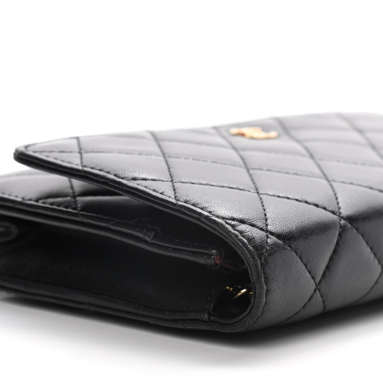 Chanel Lambskin Quilted Wallet On Chain WOC Black 12 of 20