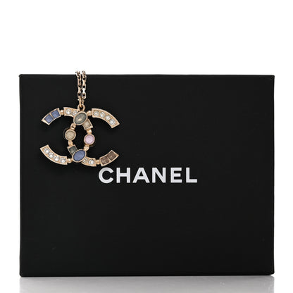 Chanel Resin Crystal Pearl CC Necklace Multicolor 6 of 6