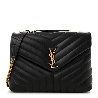 Saint Laurent Calfskin Y Quilted Monogram Medium Loulou Chain Satchel Black 1 of 11