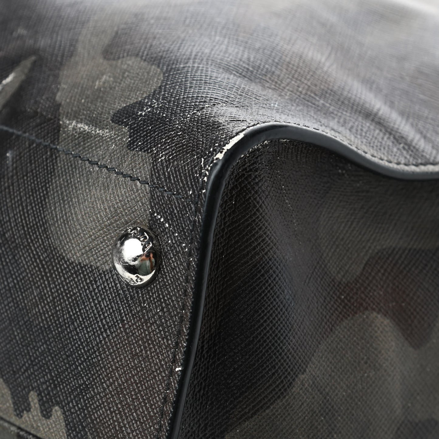 Saffiano Soft Camouflage Print Tote Mimetico