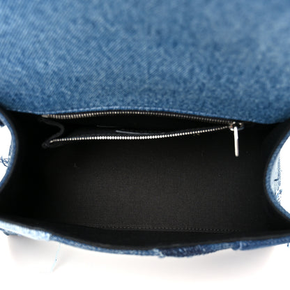 Balenciaga Denim Patchwork Small Hourglass Top Handle Bag Washed Blue 5 of 10
