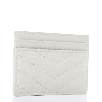 Saint Laurent Grain De Poudre Matelasse Chevron Card Case Crema Soft 3 of 7