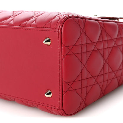 Christian Dior Lambskin Cannage Medium Lady Dior Red 10 of 10