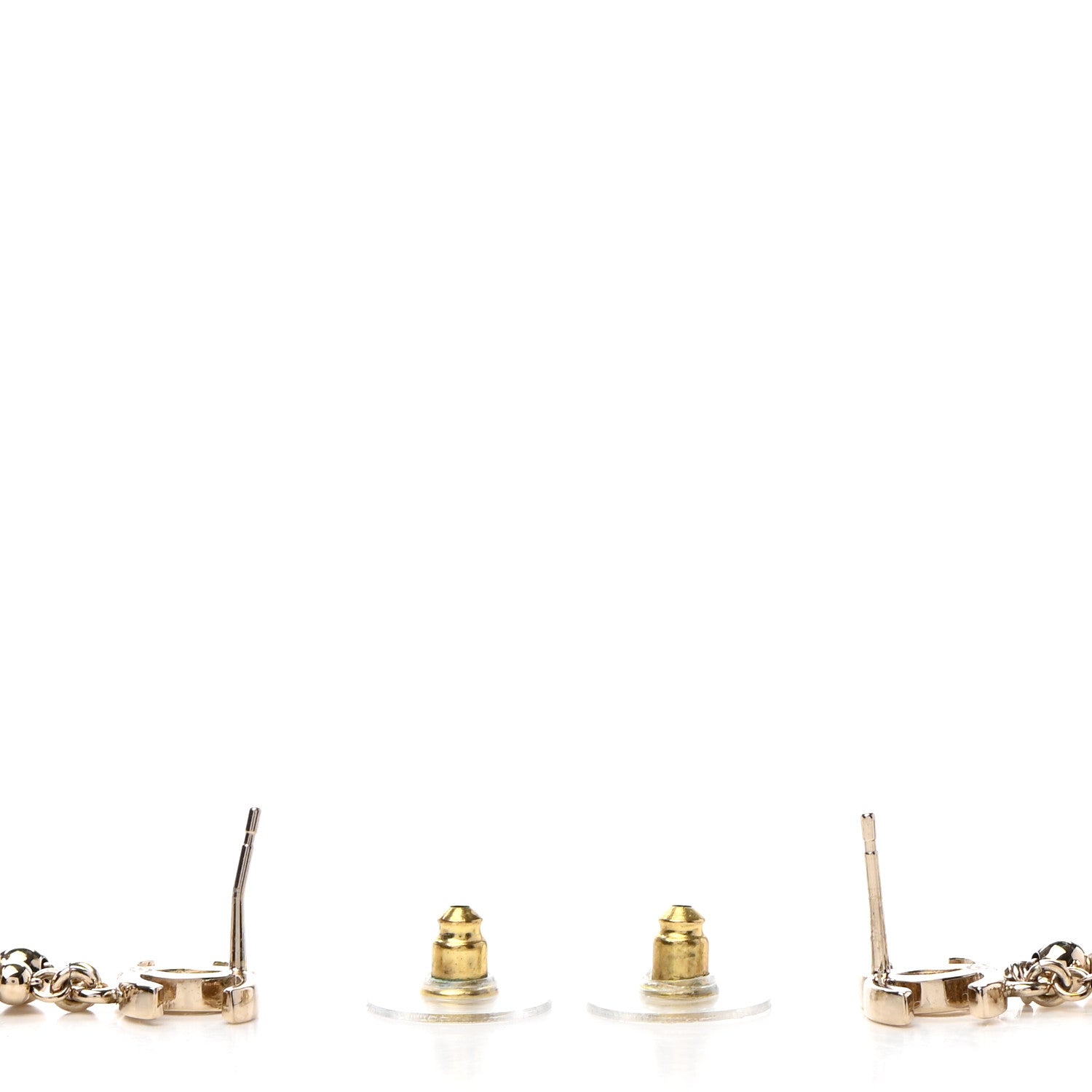 Chanel Metal CC Bead Drop Earrings Gold 3 of 5