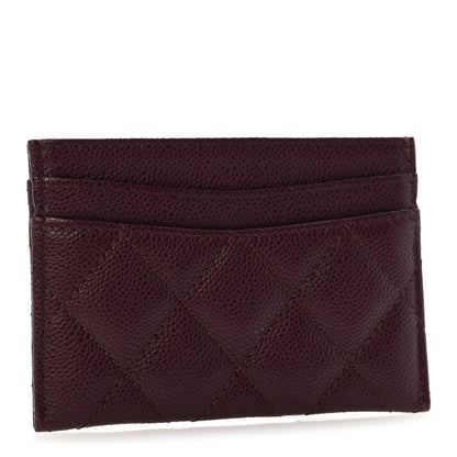 Chanel Caviar Quilted Card Holder Burgundy 3 of 9