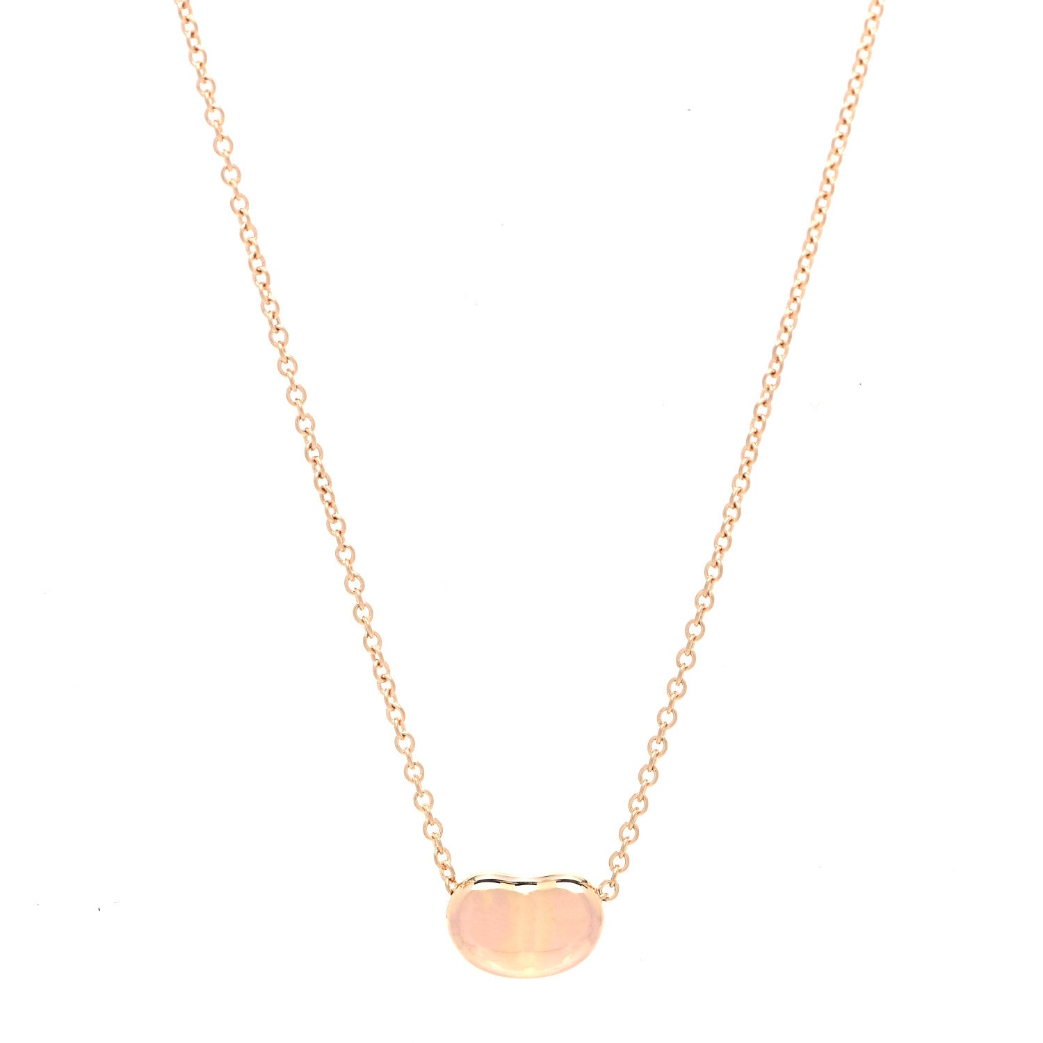 Tiffany 18K Rose Gold 9mm Elsa Peretti Bean Pendant Necklace 3 of 6