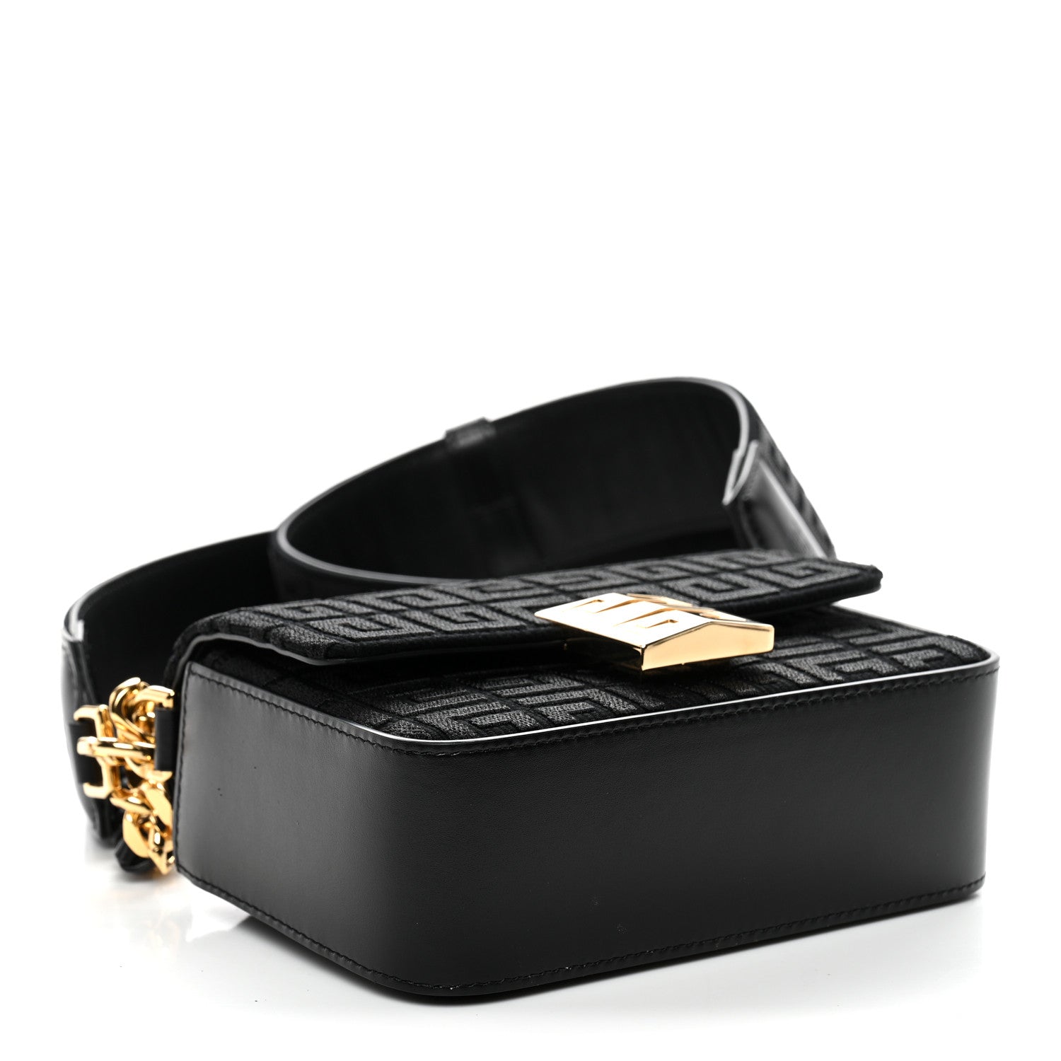 Givenchy Canvas Woven Embroidered Small 4G Bag With Chain Black 4 of 10
