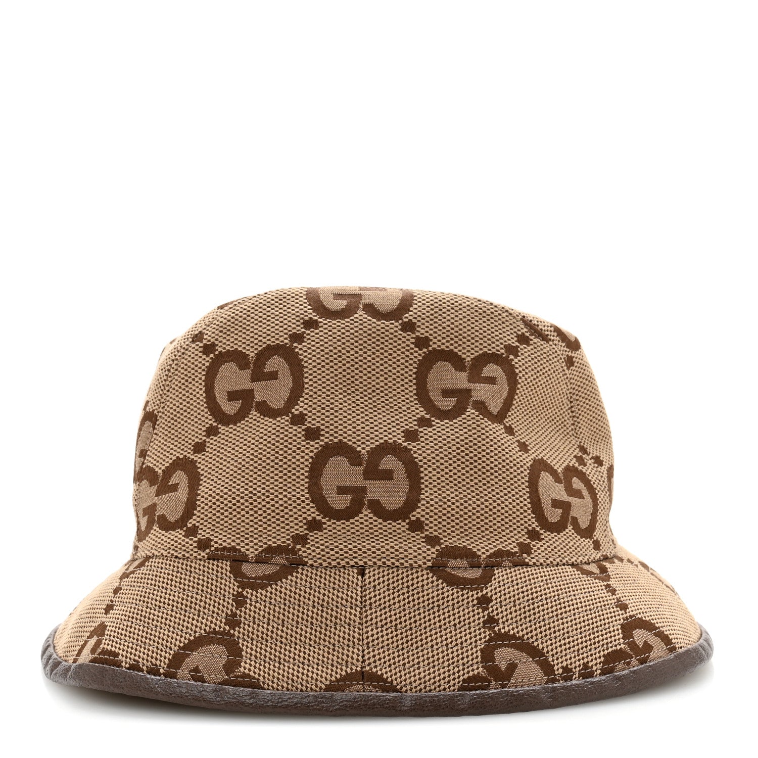 Gucci Monogram Jumbo GG Bucket Hat L Camel Ebony New Acero 5 of 9