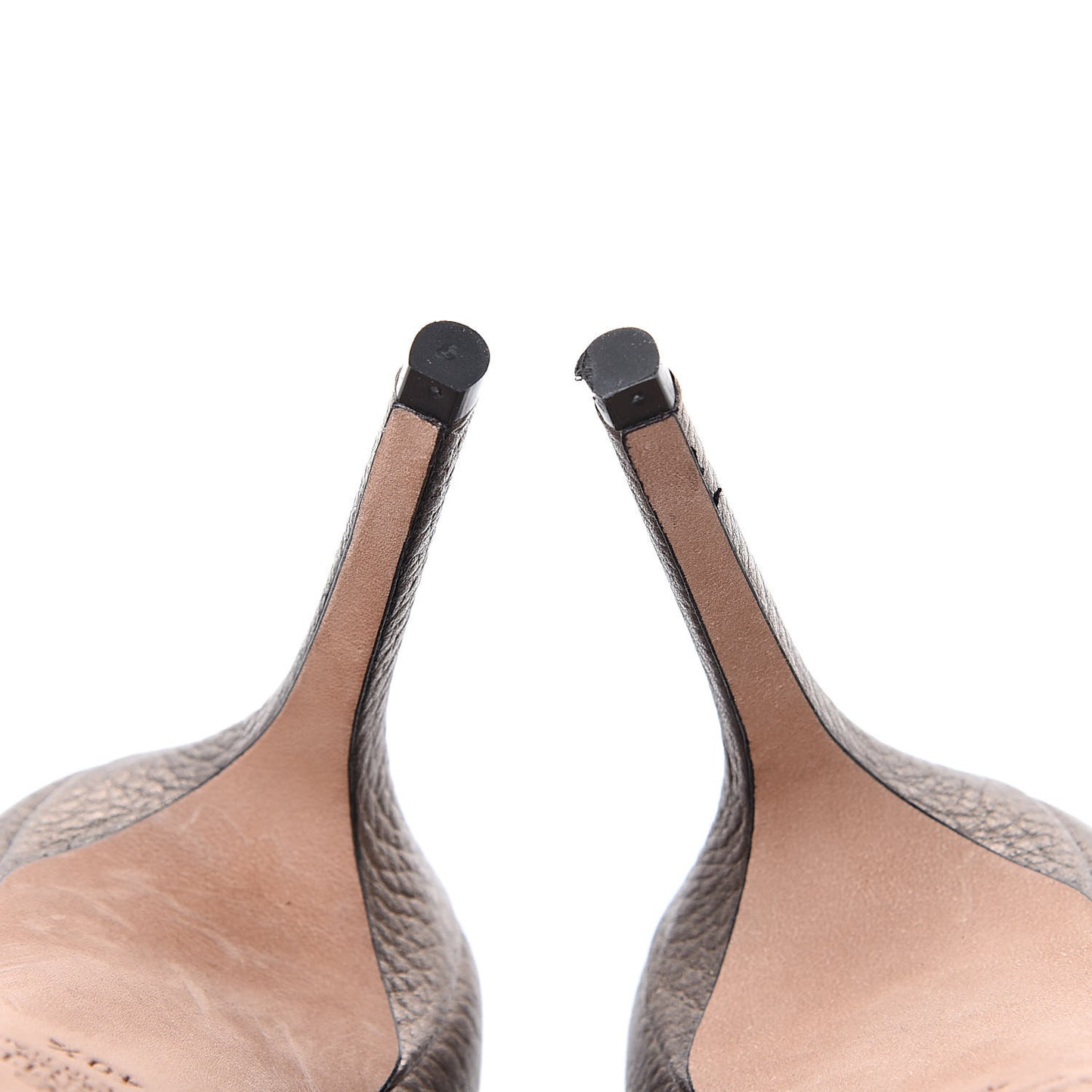 Metallic Pebbled Calfskin Rockstud 85mm Pumps 40.5 Sasso Poudre