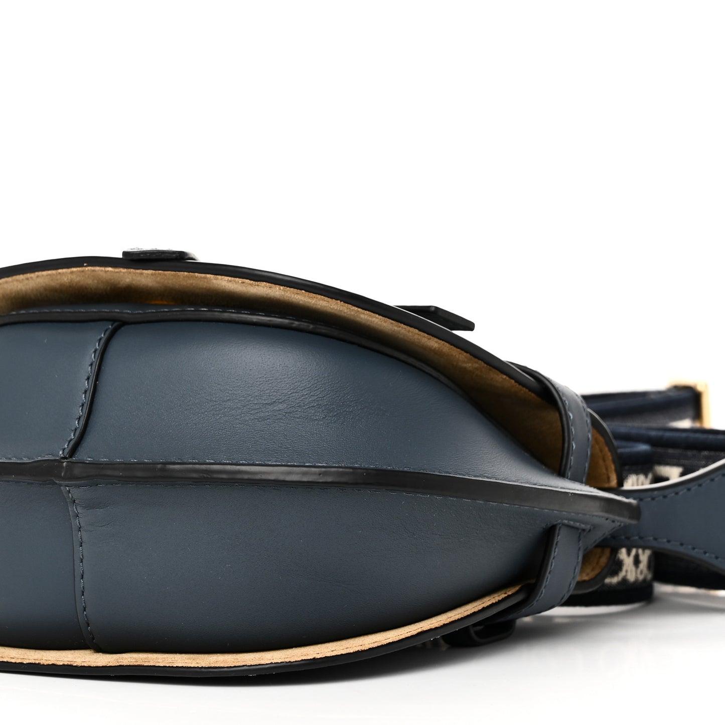 Calfskin Jacquard Mini Gate Crossbody Bag Onyx Blue
