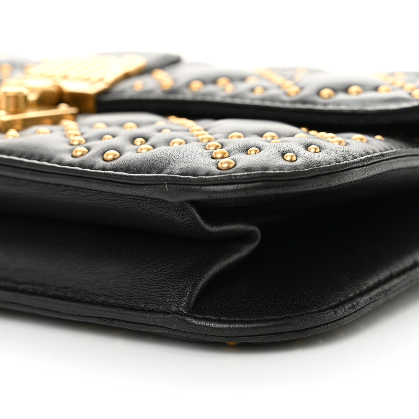 Lambskin Cannage Studded Large Dioraddict Flap Bag Black