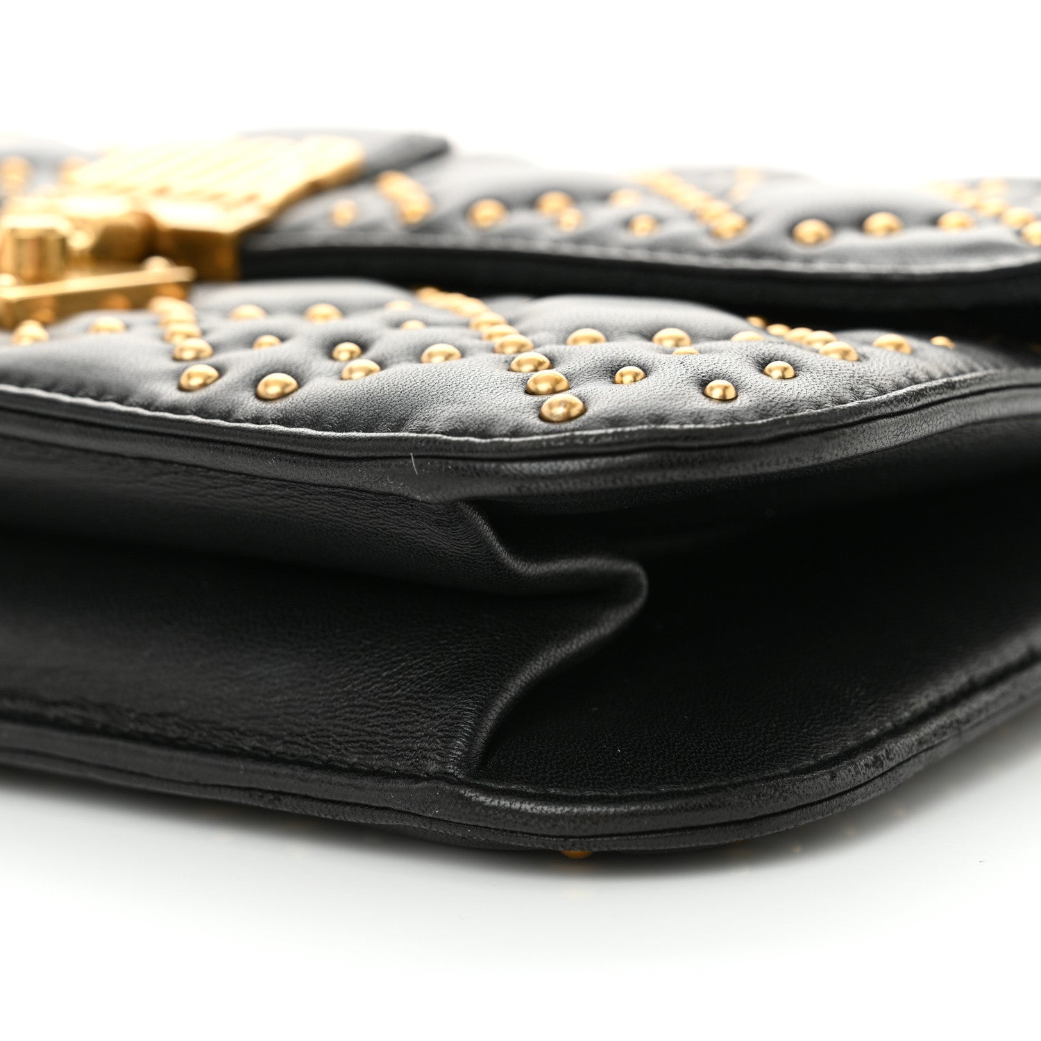Christian Dior Lambskin Cannage Studded Large Dioraddict Flap Bag Black 10 of 11