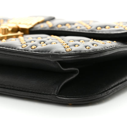 Christian Dior Lambskin Cannage Studded Large Dioraddict Flap Bag Black 10 of 11