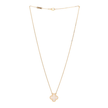Van Cleef & Arpels 18K Yellow Gold Mother of Pearl Vintage Alhambra Pendant Necklace 3 of 5