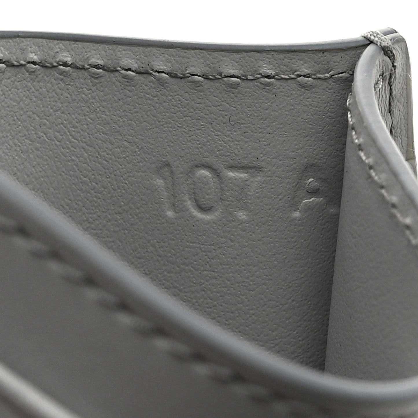 Calfskin Triangle Card Holder Granite Gray