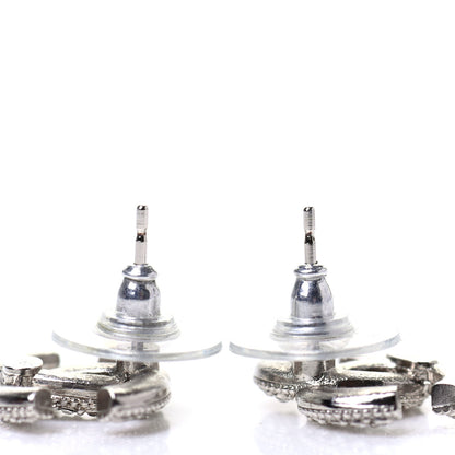 Chanel Crystal CC Earrings Silver 3 of 5