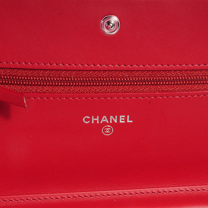 Chanel Caviar Quilted Boy Wallet On Chain WOC Red 7 of 9