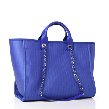 Chanel Mixed Fibers Medium Deauville Tote Blue Orange 3 of 10