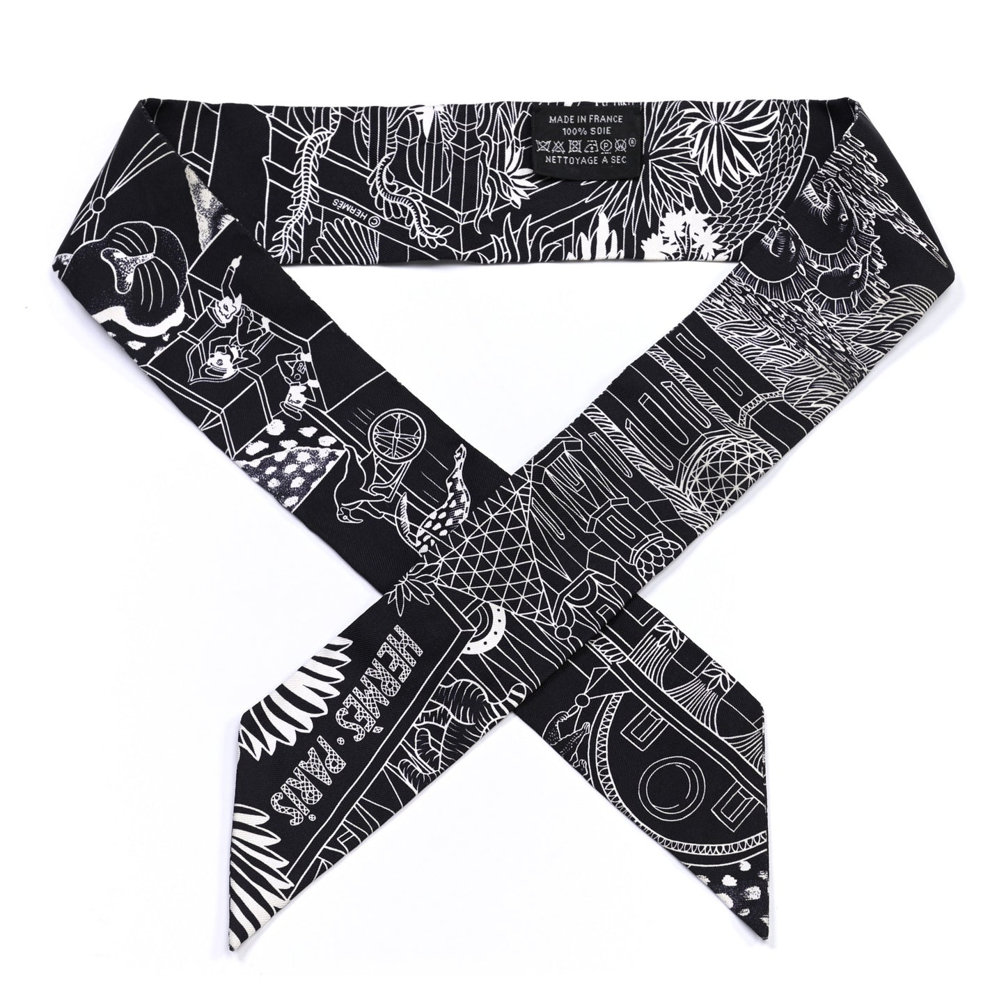 Silk Animapolis Twilly Black White