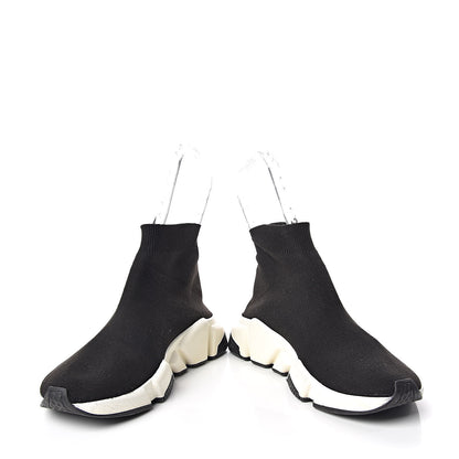Balenciaga Neoprene Knit Womens Speed Sneakers 37 Black White 5 of 9