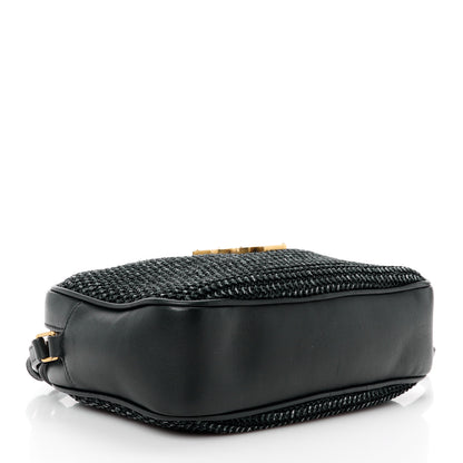 Saint Laurent Raffia Canvas Monogram Lou Camera Bag Black 4 of 12