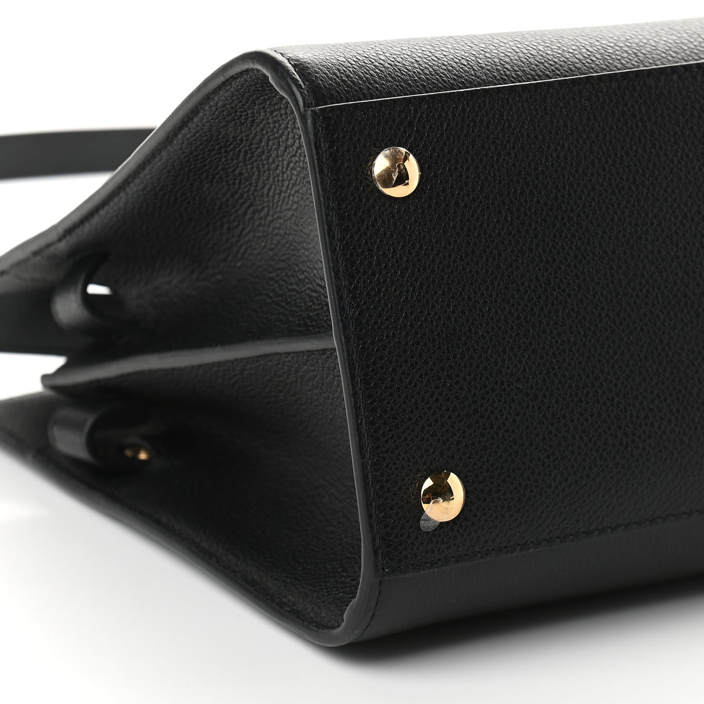Grainy Calfskin Small Title Bag Black