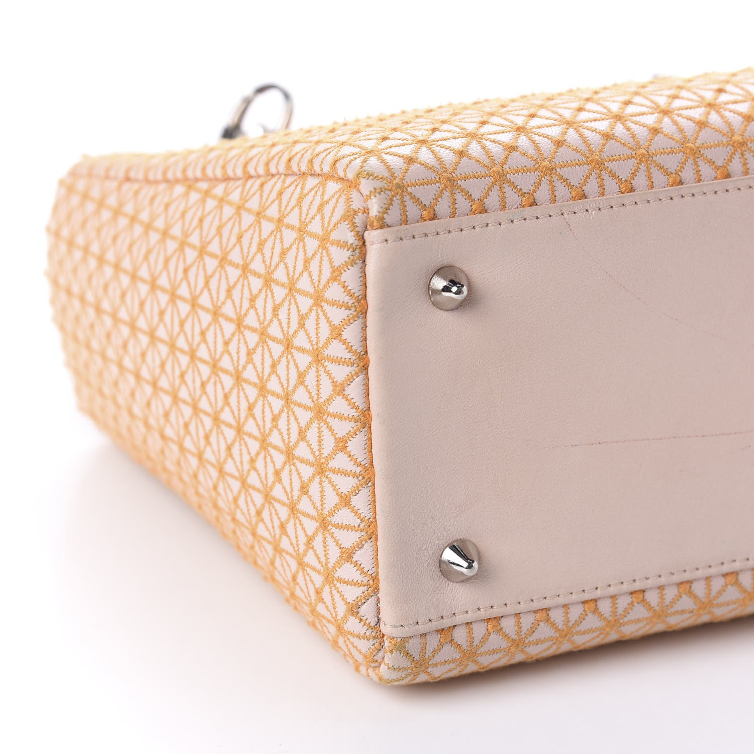 Christian Dior Lambskin Embroidered Medium Lady Dior Light Pink Orange 6 of 22