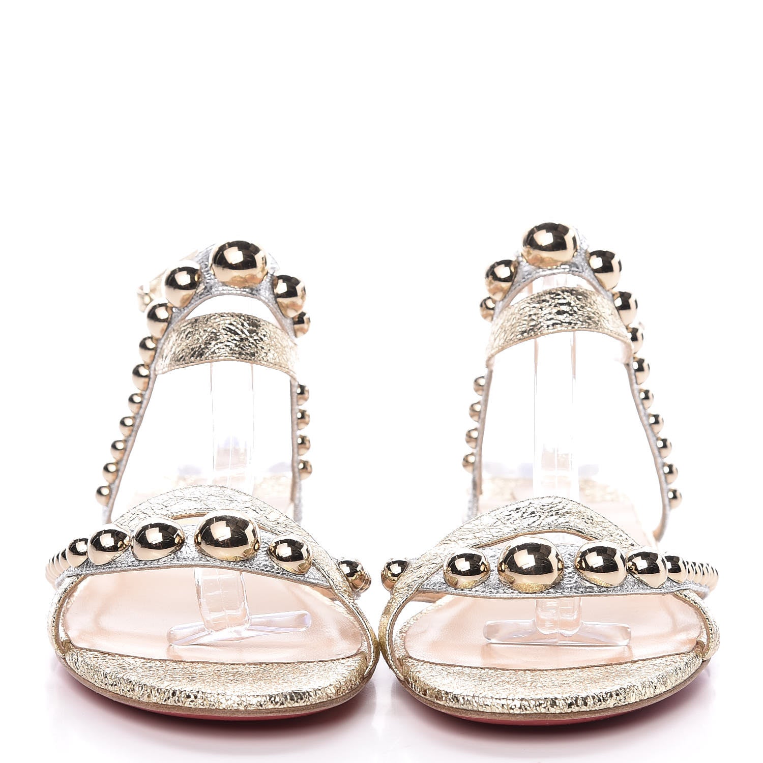 Christian Louboutin Specchio Vintage Galeria Flat Sandals 40 Platine Light Gold 2 of 8