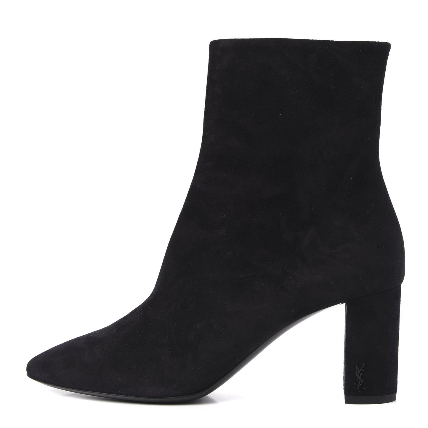 Suede Loulou 95 Ankle Zip Boot 38.5 Black