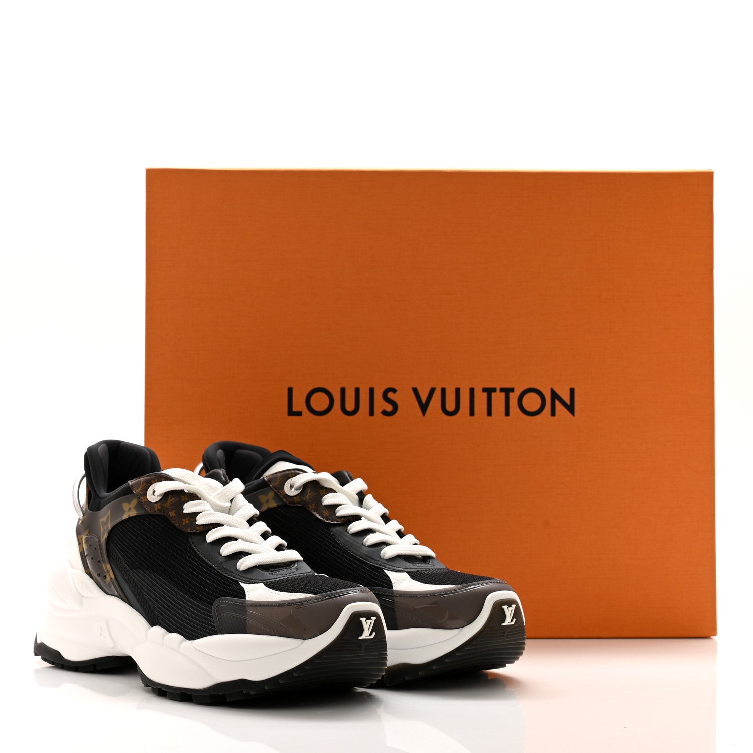Louis Vuitton Monogram Calfskin Run 55 Sneakers 39.5 Black 10 of 10
