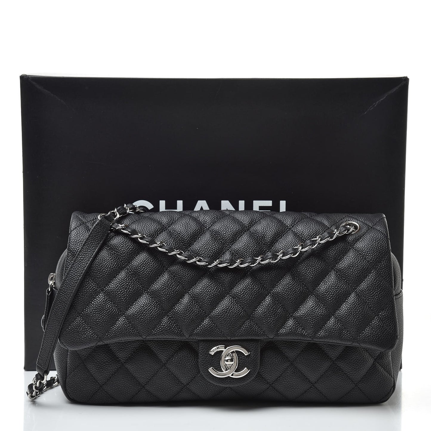 Caviar Quilted Jumbo Easy Flap Black