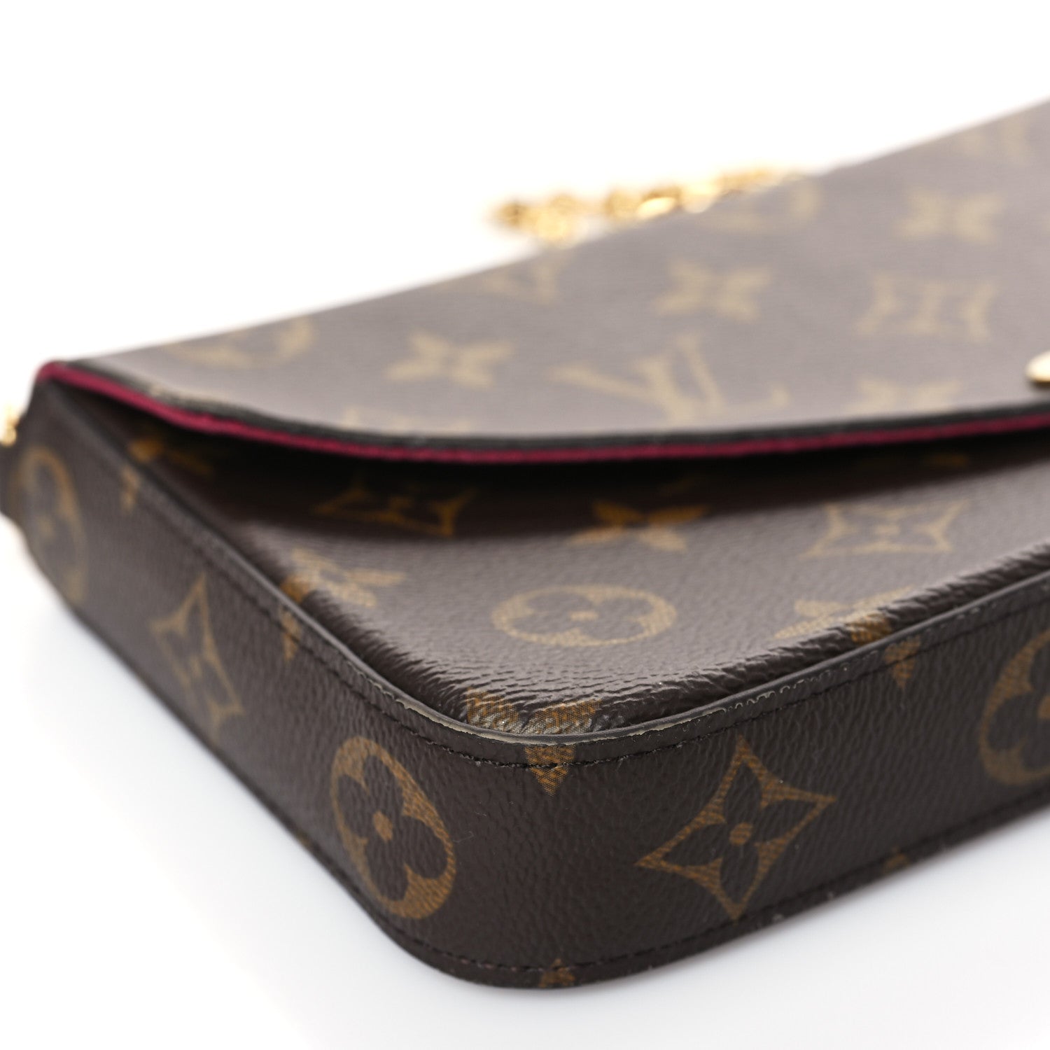 Louis Vuitton Monogram Pochette Felicie Chain Wallet Fuchsia 8 of 10