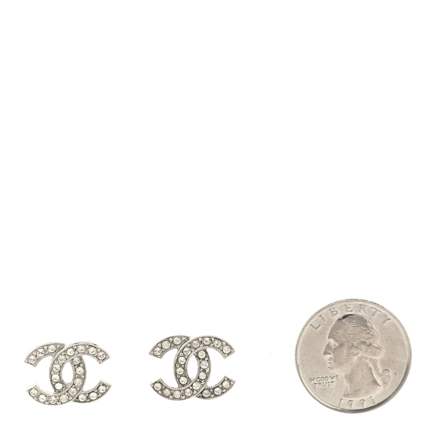 Crystal CC Earrings Silver