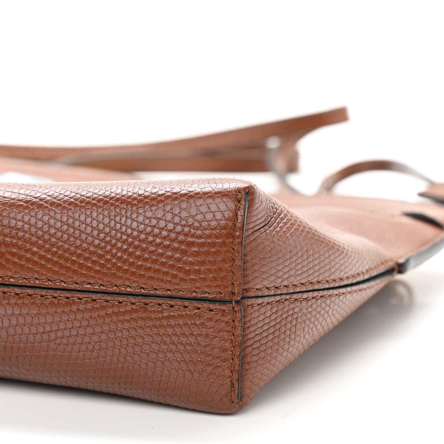 Lizard Embossed Deerskin Small Society Clutch Tan