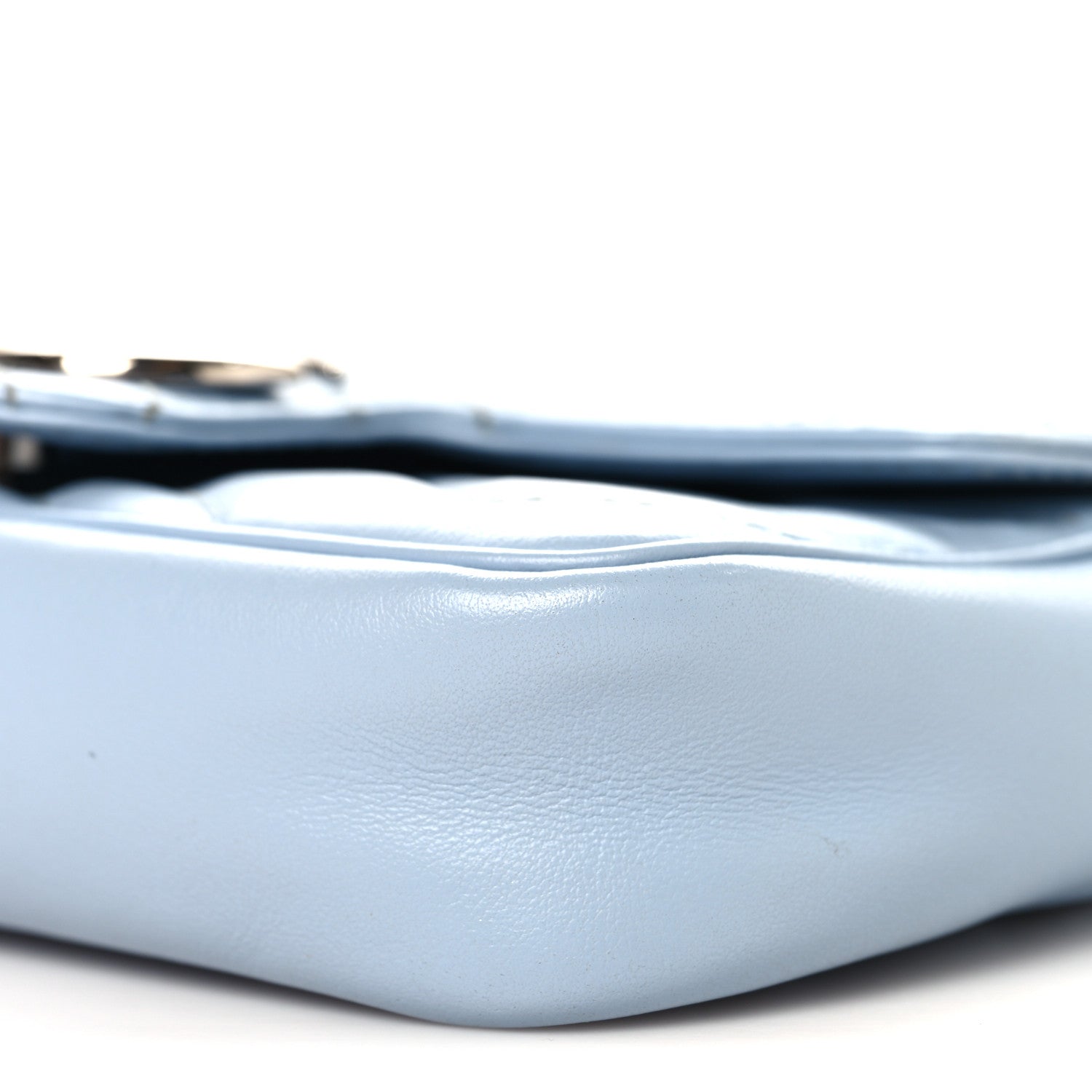 Gucci Calfskin Matelasse Super Mini GG Marmont Shoulder Bag Porcelain Light Blue 10 of 10