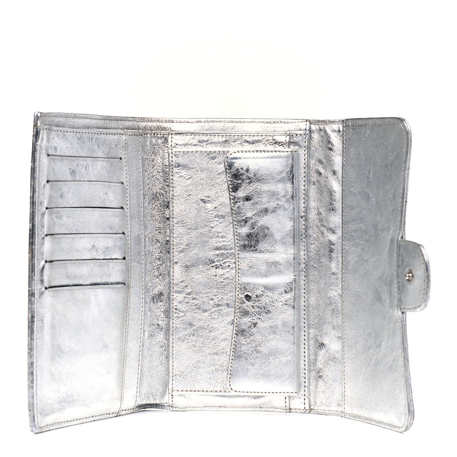 Chanel Metallic Aged Calfskin Quilted Reissue Long Flap Wallet Light Silver 4 of 15