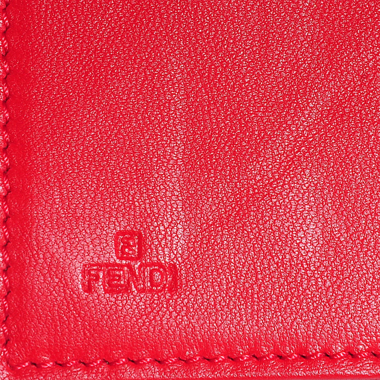 Fendi Nappa Logo Embossed Long Wallet on Chain Rosso 8 of 9