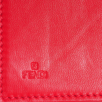 Fendi Nappa Logo Embossed Long Wallet on Chain Rosso 8 of 9