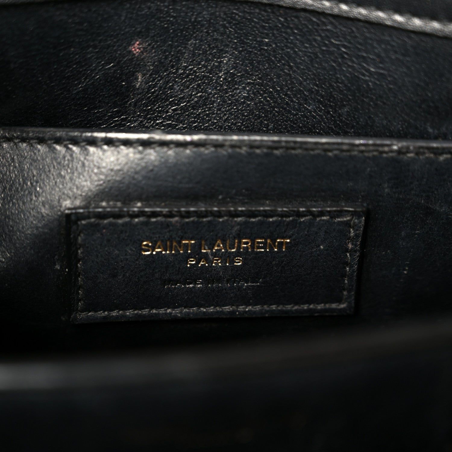 Saint Laurent Calfskin Crocodile Embossed Medium Classic Monogram Cassandra Top Handle Black 6 of 10