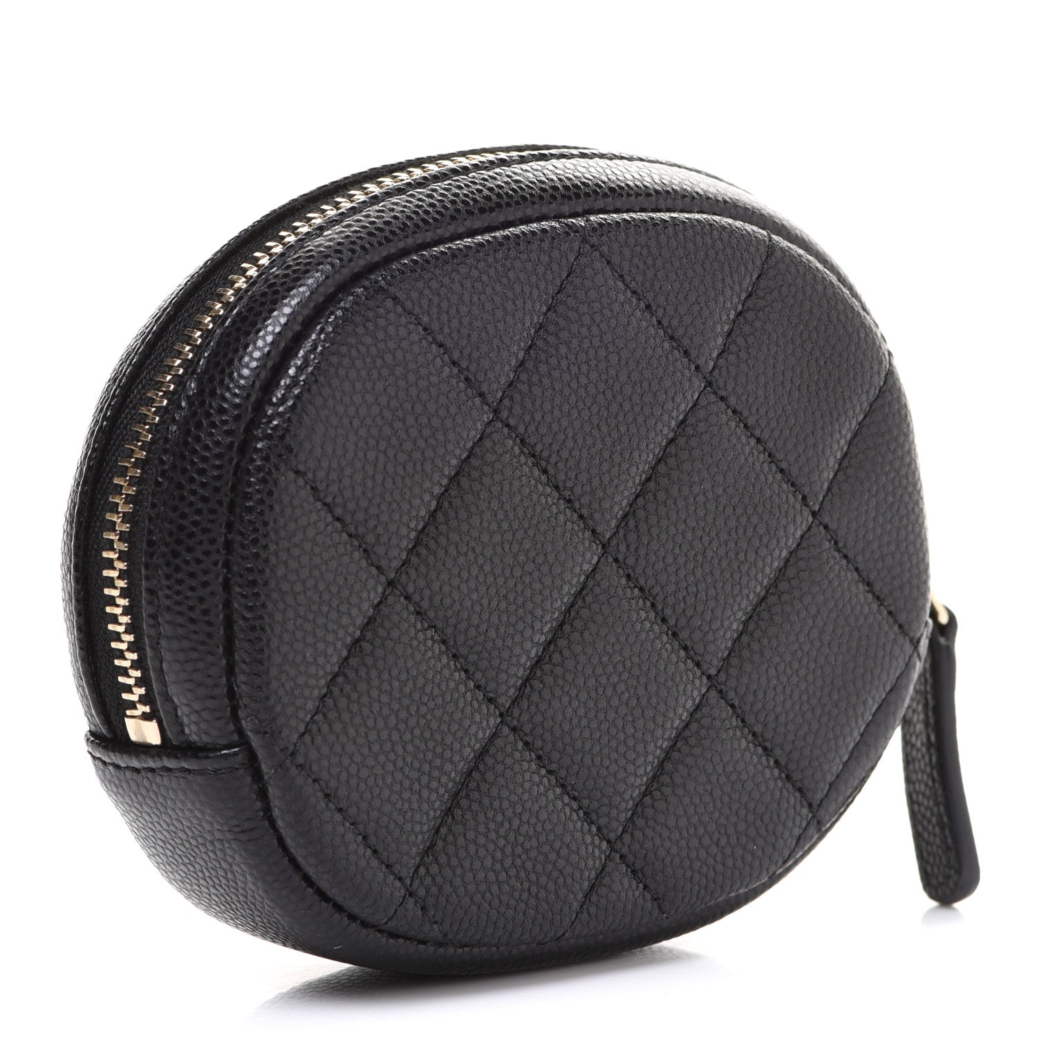 Chanel Caviar Quilted Zip Around Classic Coin Purse Black 3 of 8
