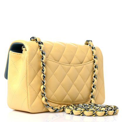 Chanel Lambskin Quilted Mini Rectangular Flap Yellow Blue 3 of 10