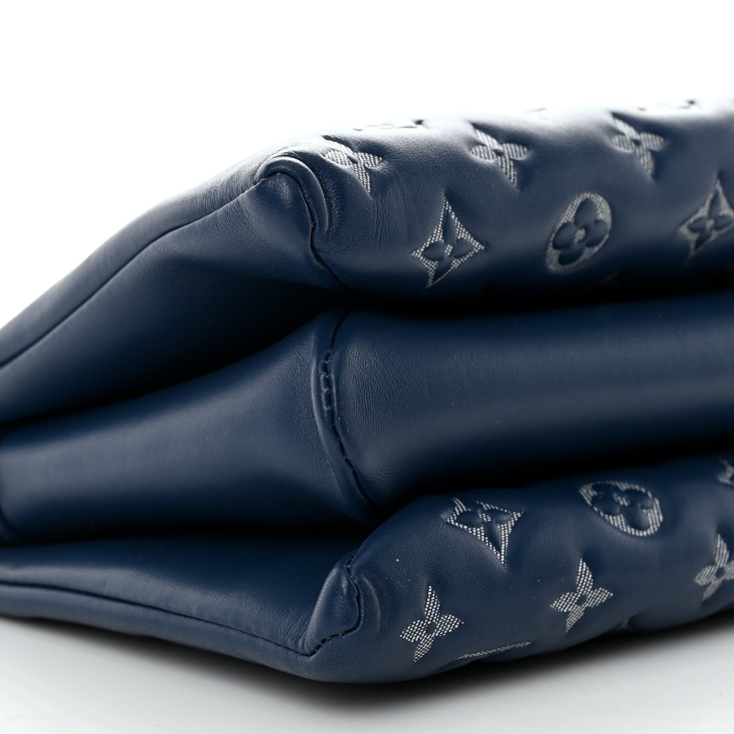 Louis Vuitton Lambskin Embossed Monogram Coussin PM Denim Blue 8 of 10