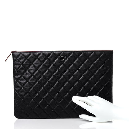 Chanel Caviar Quilted Large Cosmetic Case Black 2 of 11