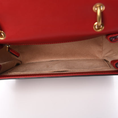 Gucci Calfskin Sylvie Web Queen Margaret Shoulder Bag Blue Agata Hibiscus Red Mystic White 5 of 10