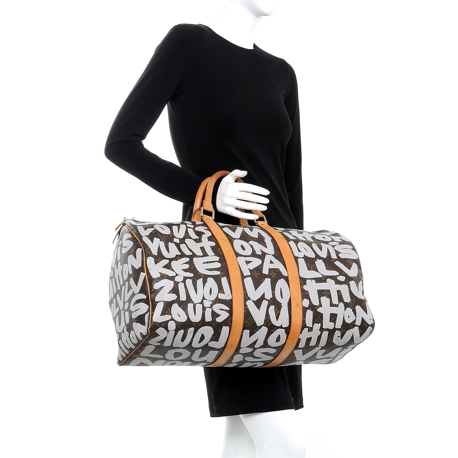 Louis Vuitton Graffiti Keepall 50 Silver 2 of 10