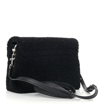 Saint Laurent Shearling Toy Loulou Shoulder Bag Black 2 of 4
