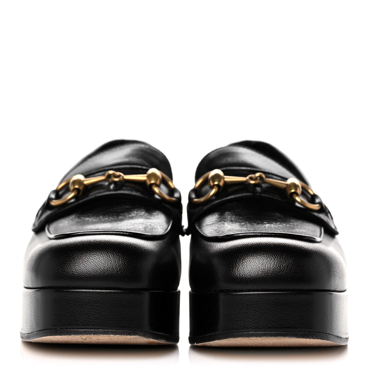 Goatskin Houdan Platform Loafers 37 Black