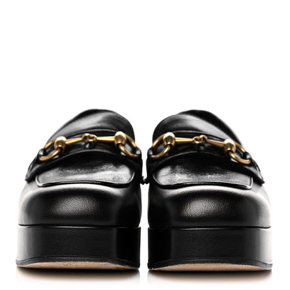 Gucci Goatskin Houdan Platform Loafers 37 Black 2 of 11