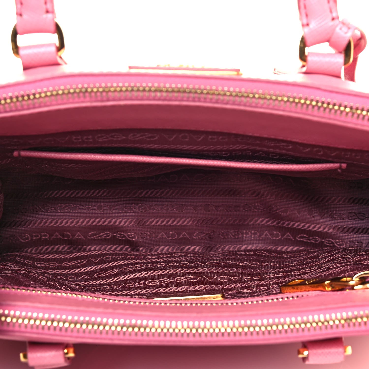 Prada Saffiano Lux Mini Galleria Double Zip Tote Begonia 4 of 11